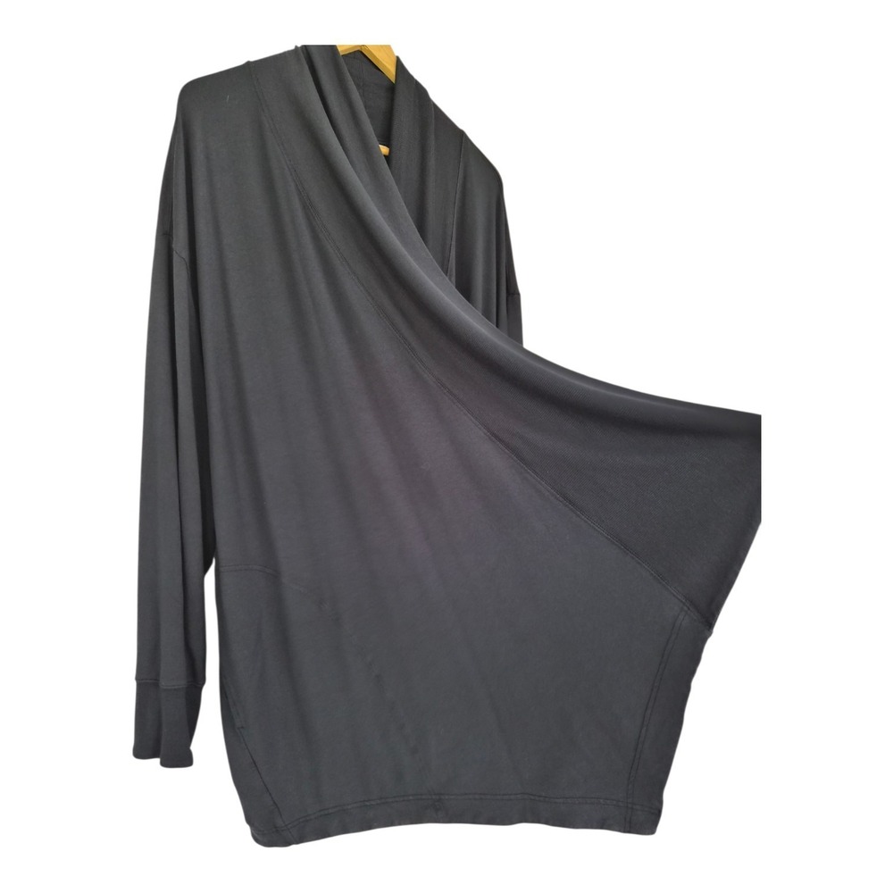 Athleta Pranayama Restore Rib Wrap 3X Dark Navy Blue Tencel Modal Cardigan Soft - Picture 3 of 10